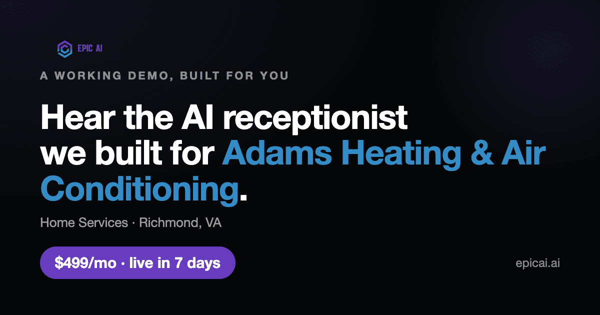 Adams Heating & Air Conditioning AI phone-agent demo preview