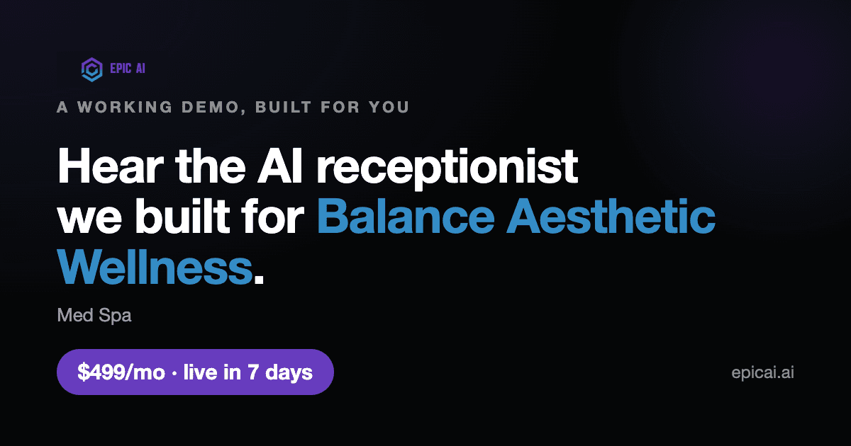 Balance Aesthetic & Wellness AI phone-agent demo preview