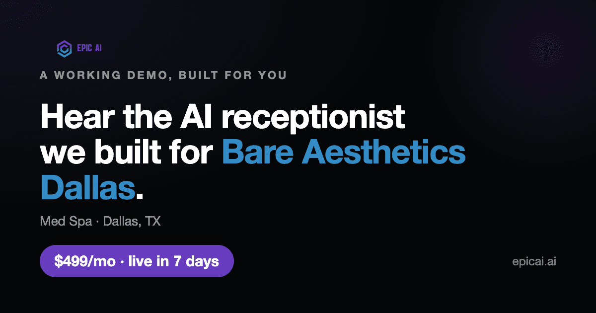 Bare Aesthetics Dallas AI phone-agent demo preview