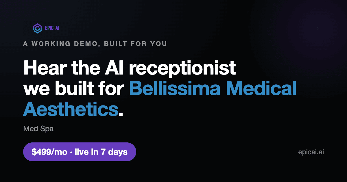 Bellissima Medical Aesthetics AI phone-agent demo preview