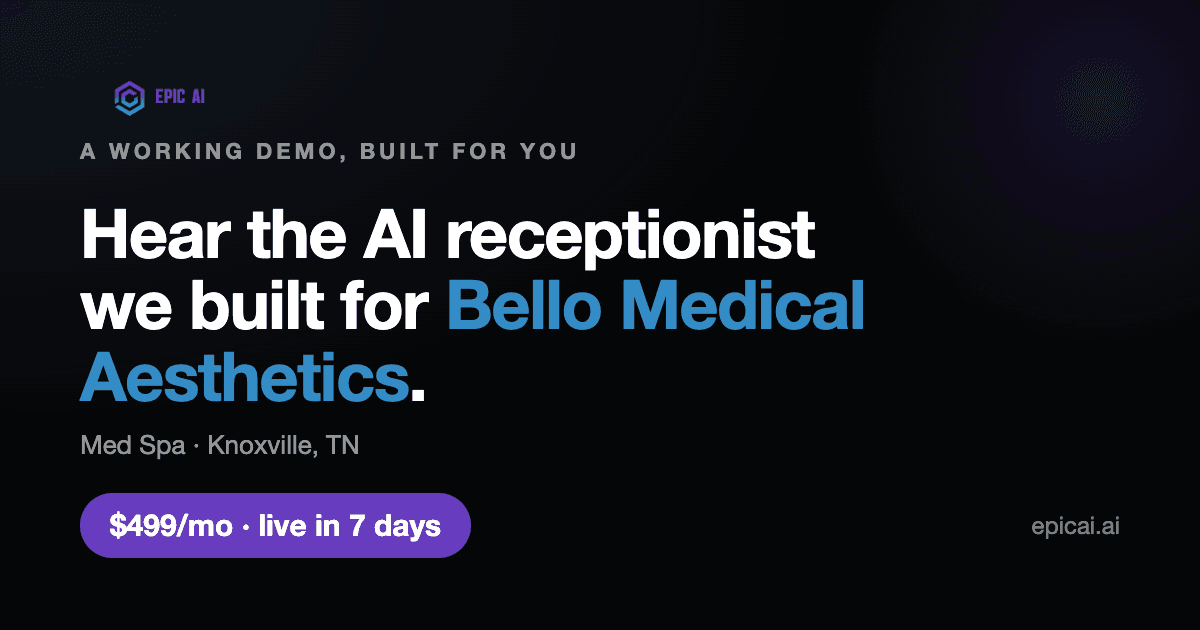 Bello Medical Aesthetics AI phone-agent demo preview