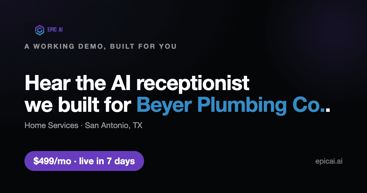 Beyer Plumbing Co. AI phone-agent demo preview