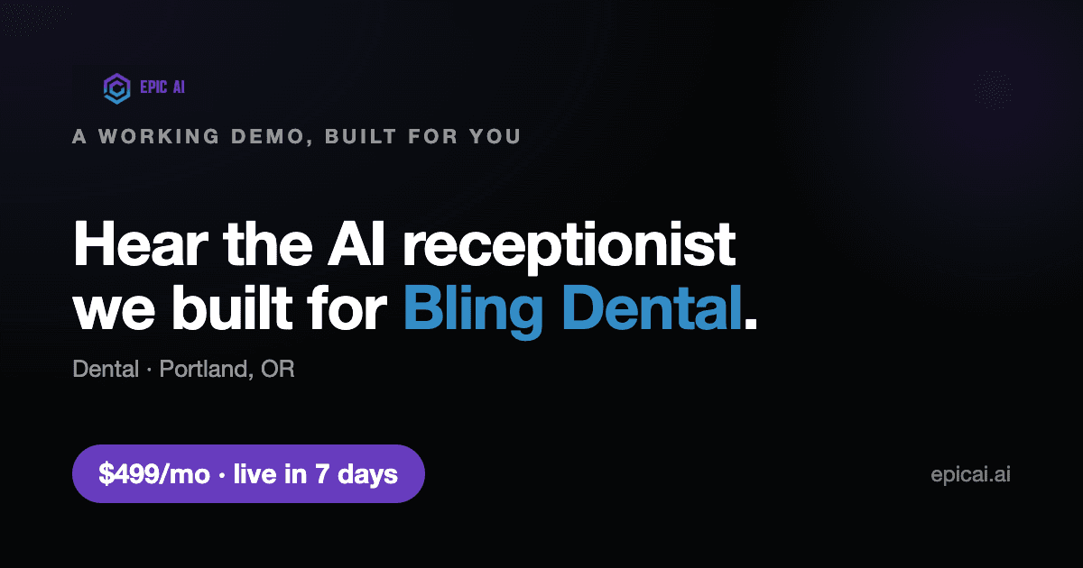 Bling Dental AI phone-agent demo preview