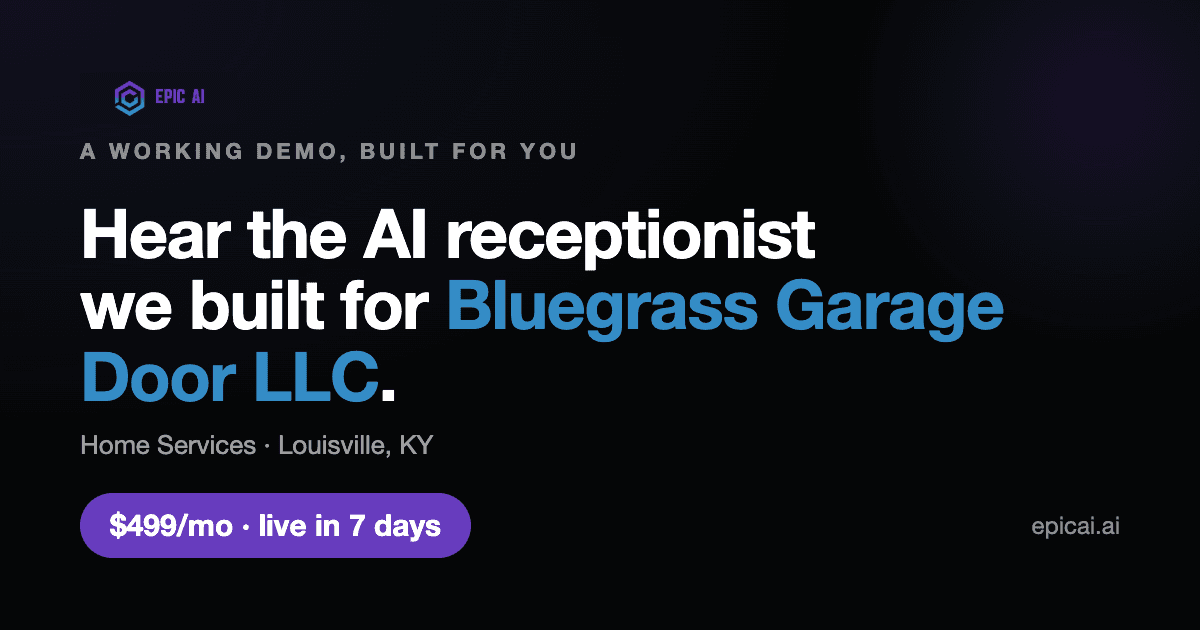 Bluegrass Garage Door LLC AI phone-agent demo preview