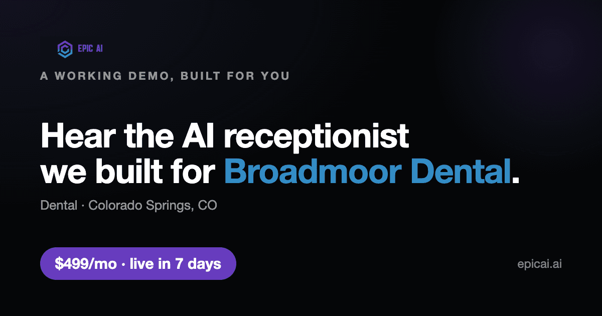 Broadmoor Dental AI phone-agent demo card