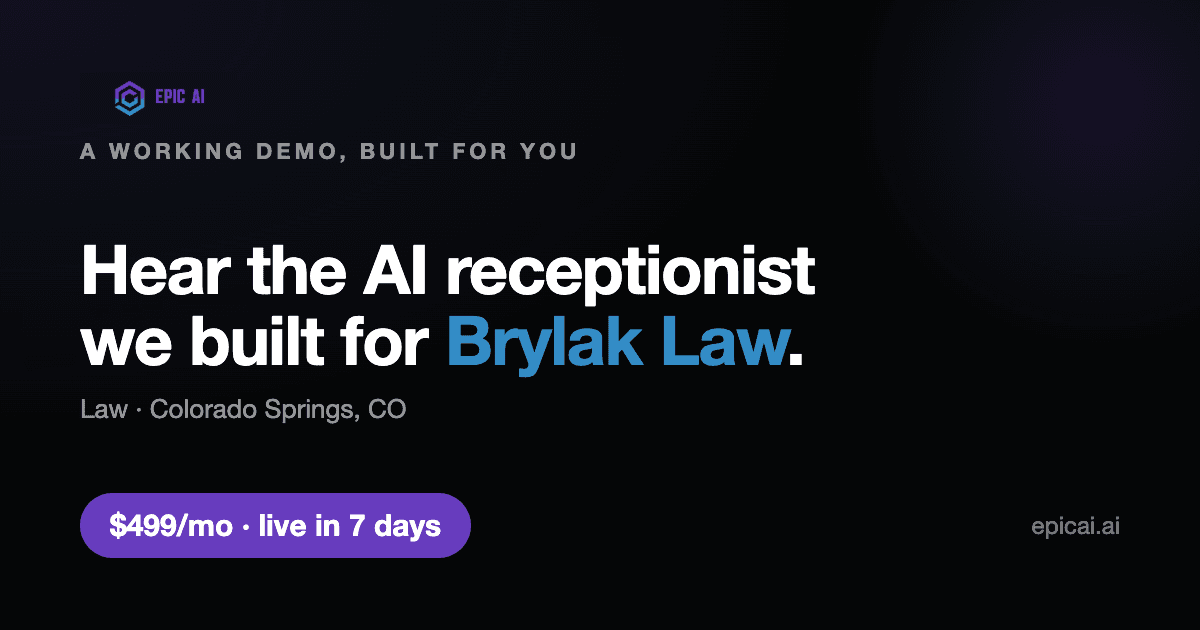Brylak Law AI phone-agent demo card