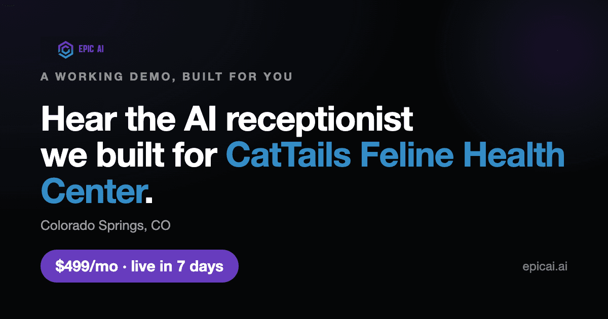 CatTails Feline Health Center AI phone-agent demo card