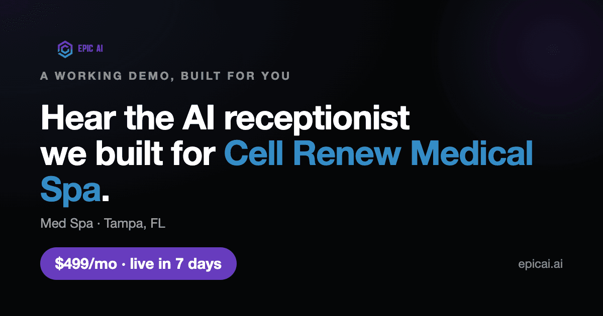 Cell Renew Medical Spa AI phone-agent demo preview