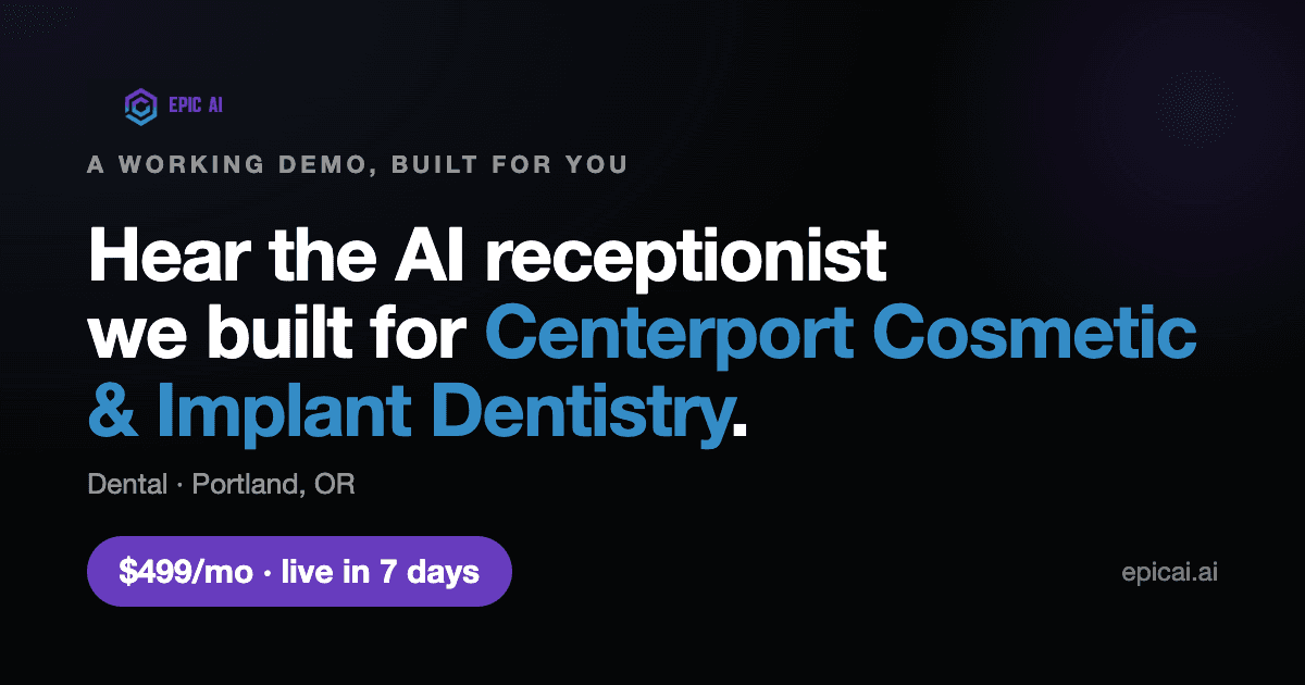 Centerport Cosmetic & Implant Dentistry AI phone-agent demo preview