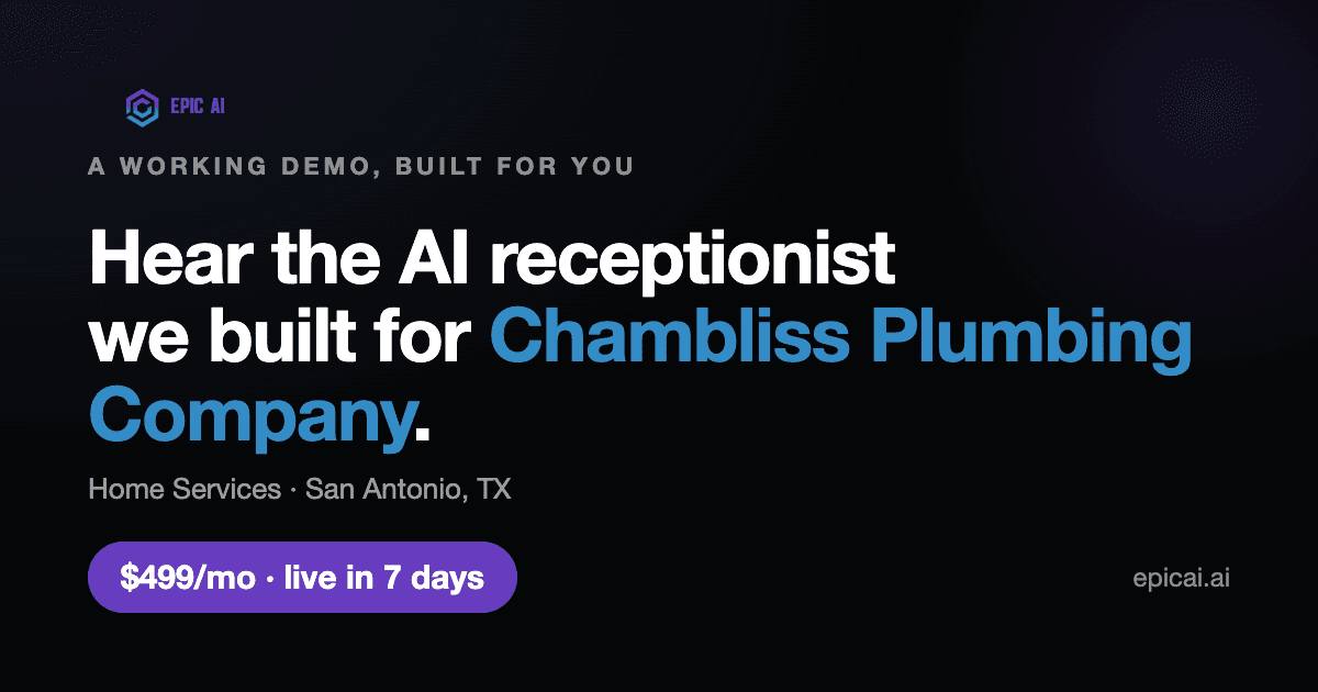 Chambliss Plumbing Company AI phone-agent demo preview