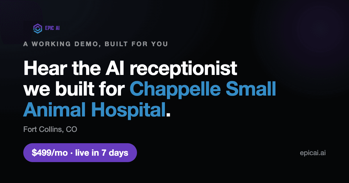 Chappelle Small Animal Hospital AI phone-agent demo card