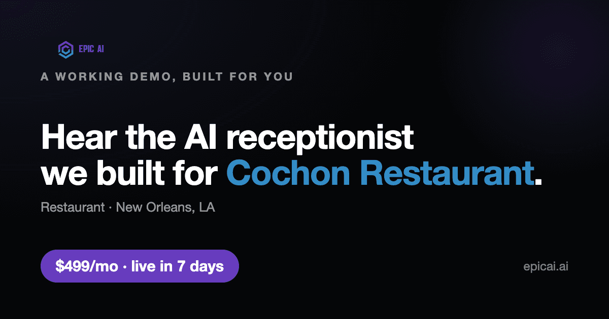 Cochon Restaurant AI phone-agent demo preview