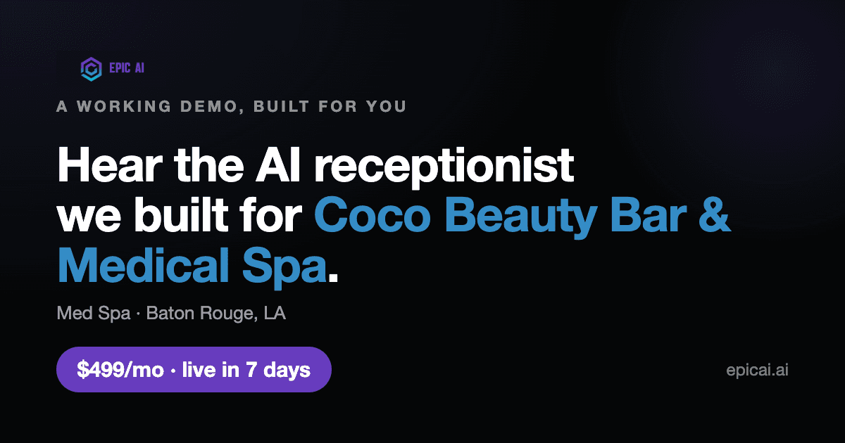 Coco Beauty Bar & Medical Spa AI phone-agent demo preview