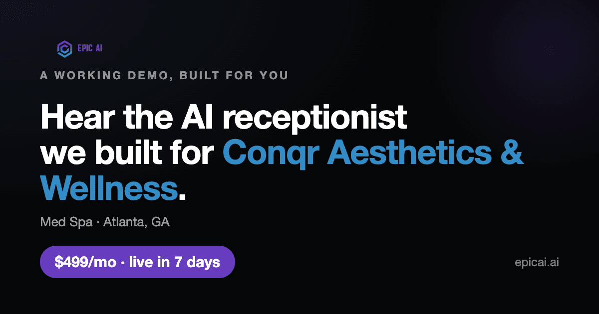 Conqr Aesthetics & Wellness AI phone-agent demo preview