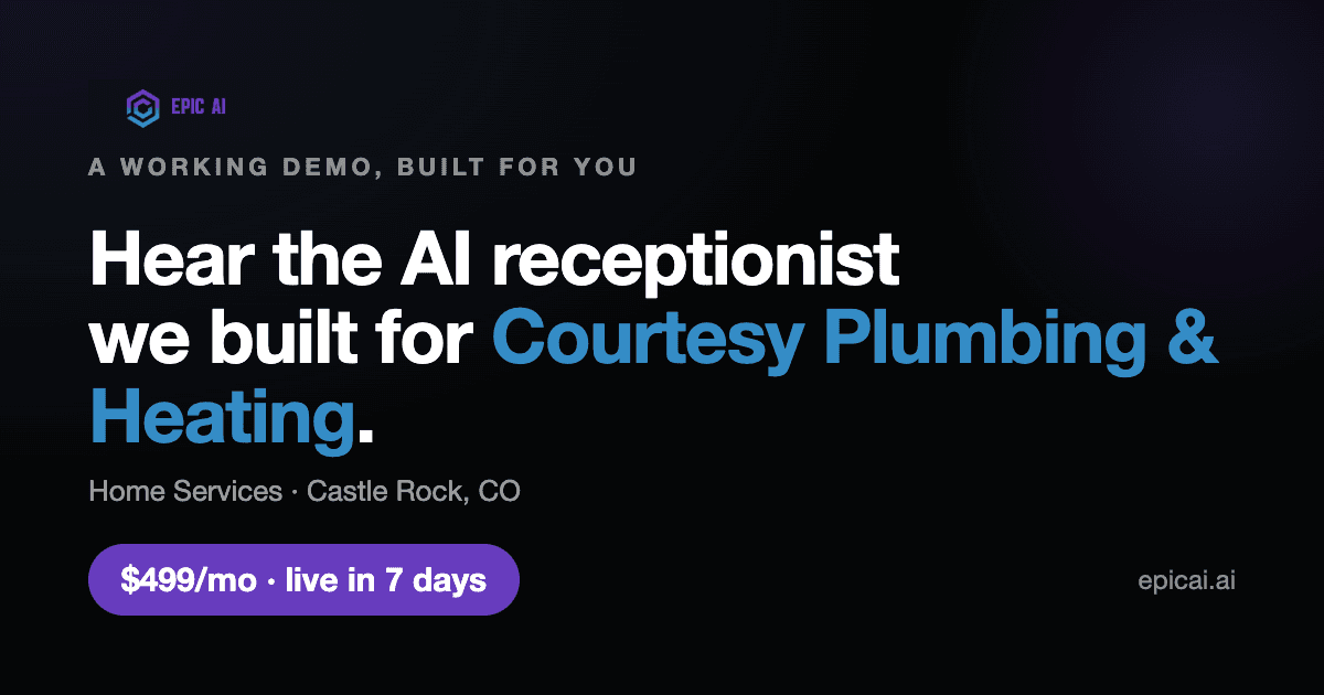 Courtesy Plumbing & Heating AI phone-agent demo card