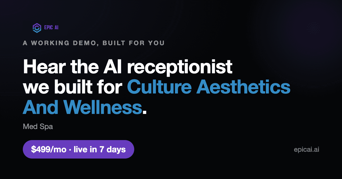 Culture Aesthetics & Wellness AI phone-agent demo preview