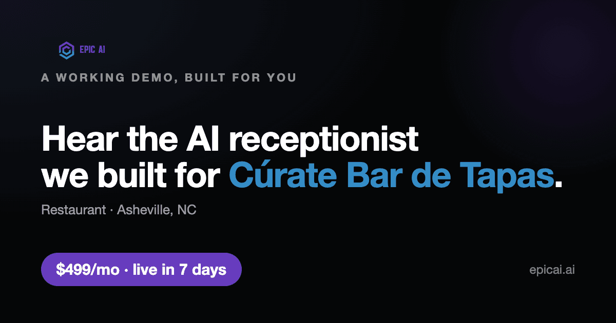 Cúrate Bar de Tapas AI phone-agent demo preview