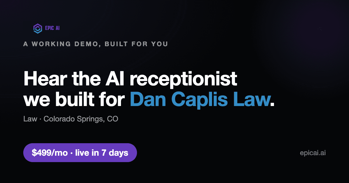 Dan Caplis Law AI phone-agent demo card
