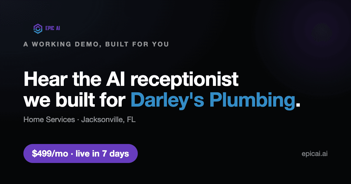 Darley's Plumbing AI phone-agent demo preview