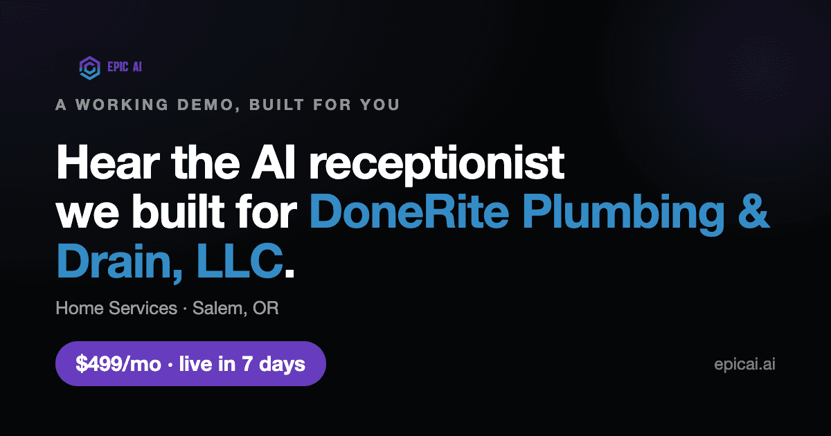 DoneRite Plumbing & Drain, LLC AI phone-agent demo preview