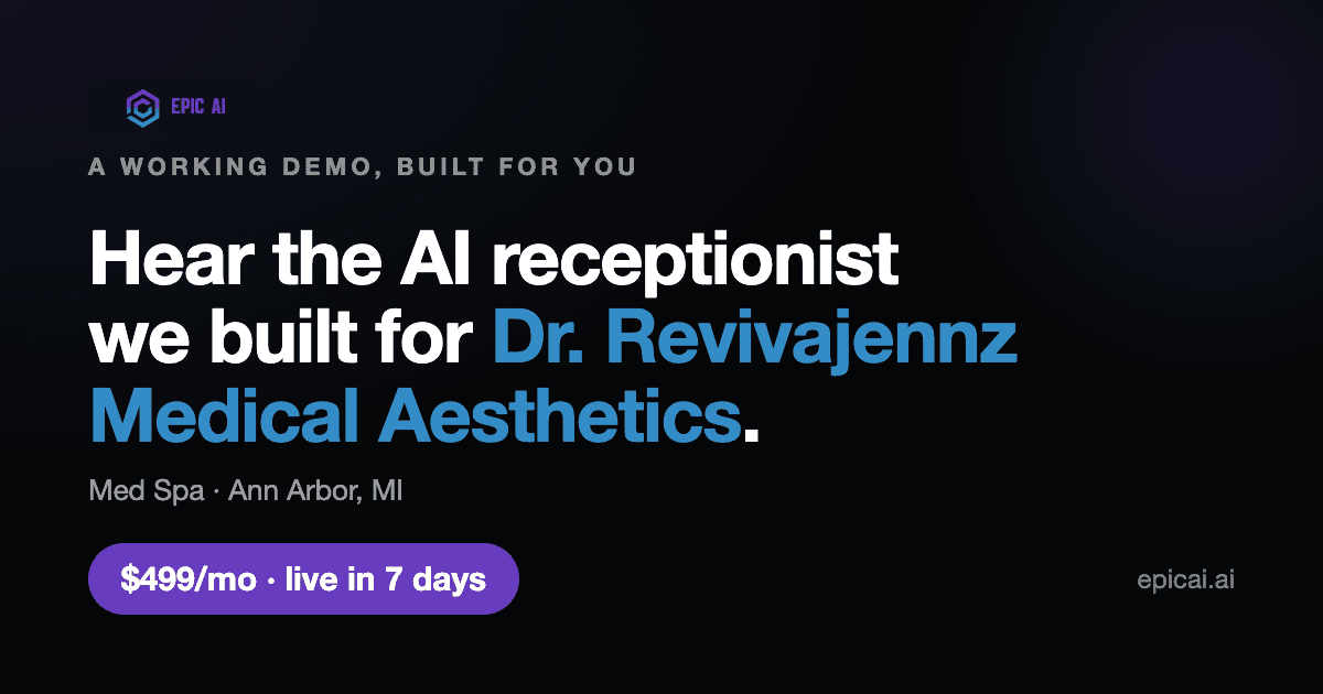Dr. Revivajennz Medical Aesthetics AI phone-agent demo preview