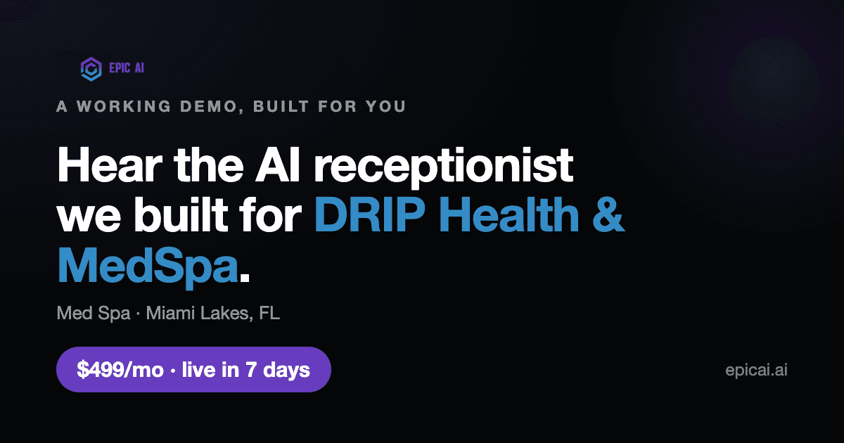 DRIP Health & MedSpa AI phone-agent demo preview