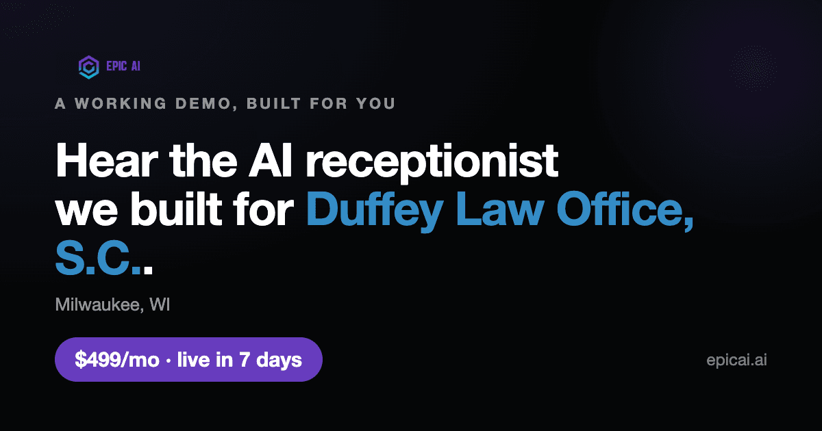Duffey Law Office, S.C. AI phone-agent demo preview