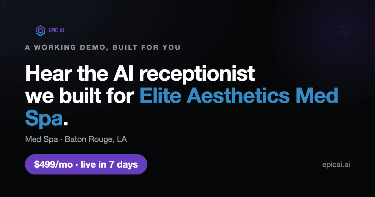 Elite Aesthetics Med Spa AI phone-agent demo preview