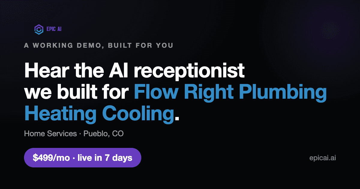Flow Right Plumbing Heating Cooling AI phone-agent demo card