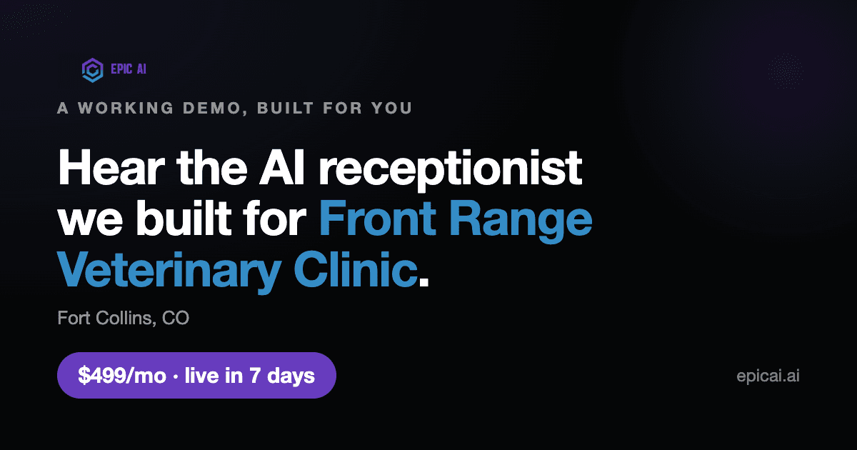 Front Range Veterinary Clinic AI phone-agent demo card
