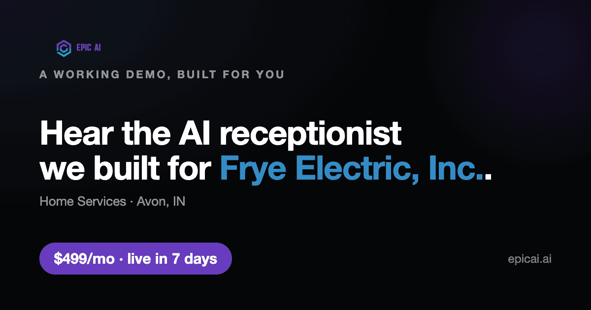Frye Electric, Inc. AI phone-agent demo preview