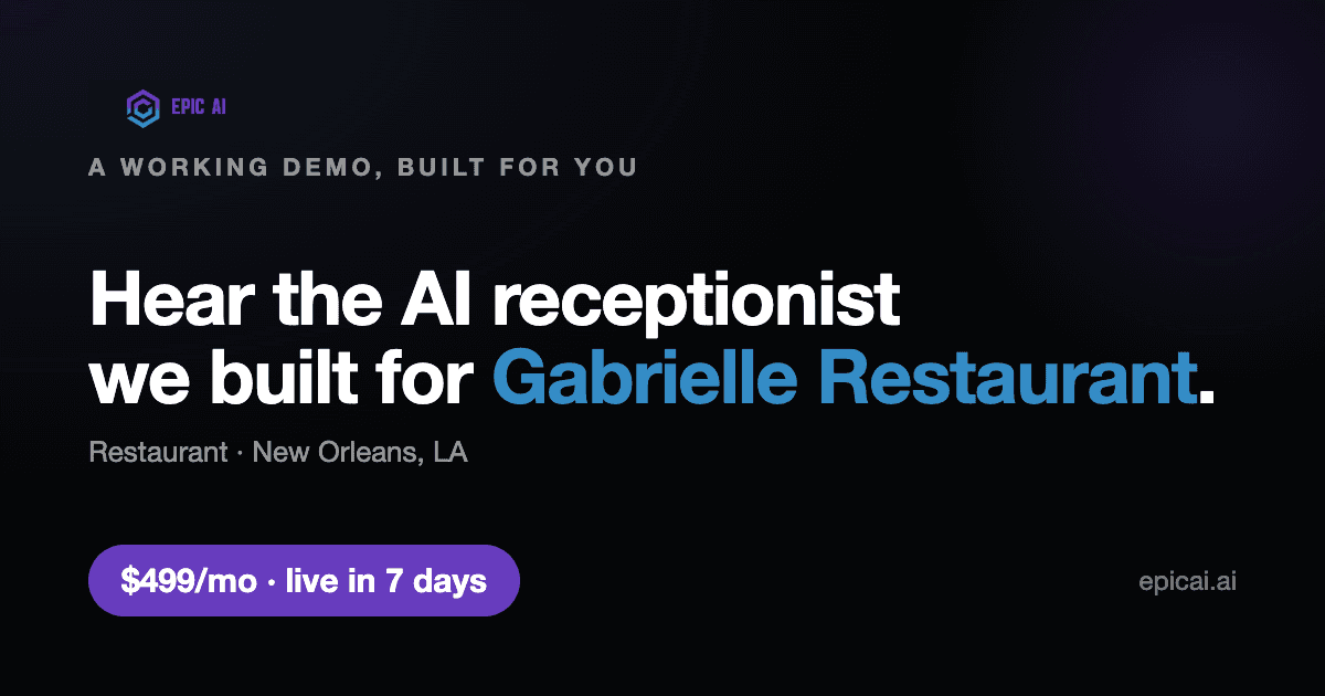 Gabrielle Restaurant AI phone-agent demo preview
