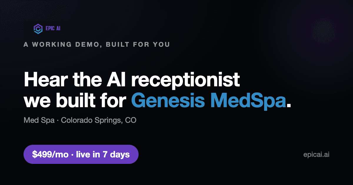 Genesis MedSpa AI phone-agent demo card