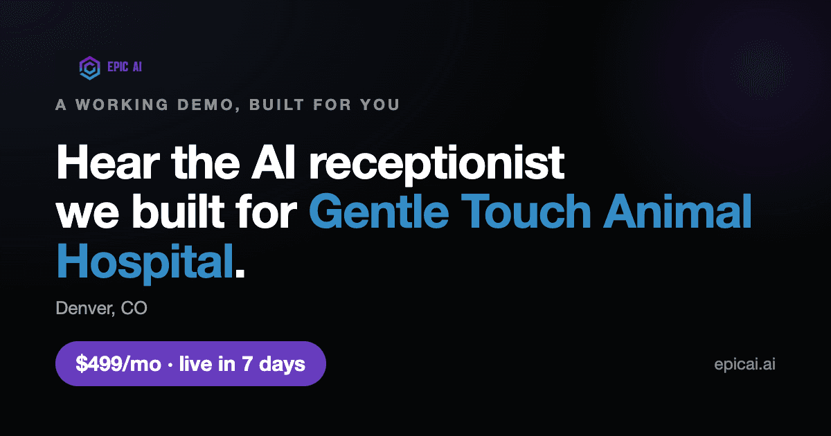 Gentle Touch Animal Hospital AI phone-agent demo card