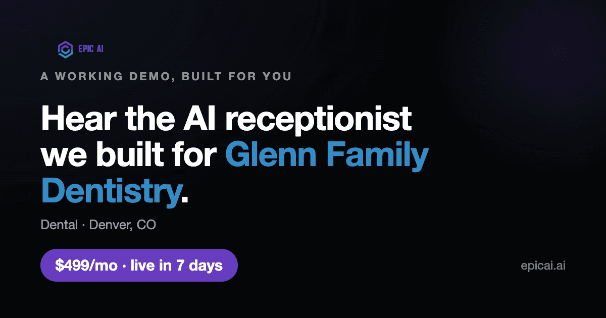 Glenn Family Dentistry AI phone-agent demo card